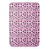 かわいい白黒の花 バスマット (正面縦)