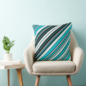 かわいい白黒アクアストライプ クッション (椅子)