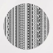 かわいい白黒アステカ柄デザイン ラベル (デザイン2)