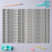 かわいい白黒アステカ柄デザイン 薄葉紙 (クラフト)