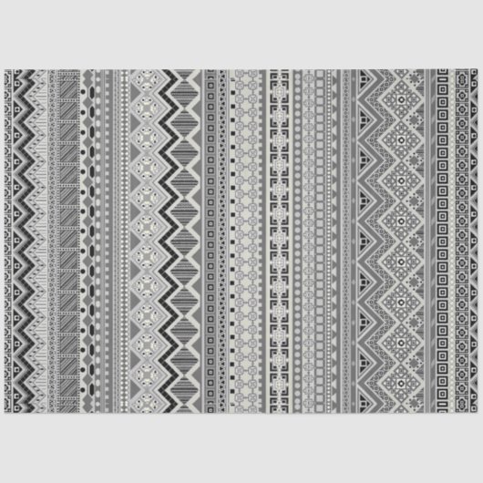 かわいい白黒アステカ柄デザイン 薄葉紙 (正面)