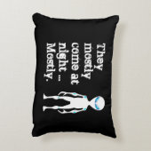 かわいい白黒エイリアン引用文 アクセントクッション (裏面(縦))