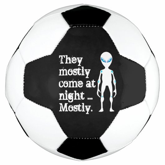 かわいい白黒エイリアン引用文 サッカーボール (正面)
