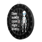 かわいい白黒エイリアン引用文 ダーツボード (正面右)