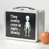 かわいい白黒エイリアン引用文 メタルランチボックス (インサイチュ)