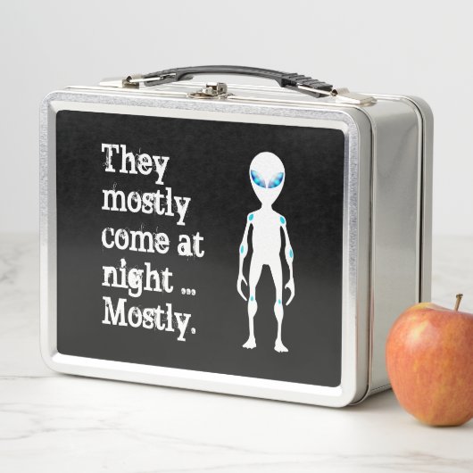 かわいい白黒エイリアン引用文 メタルランチボックス (インサイチュ)