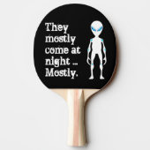 かわいい白黒エイリアン引用文 卓球ラケット (裏面)