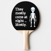 かわいい白黒エイリアン引用文 卓球ラケット (正面)