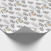 かわいい白黒カウファームアニマルフォト気持ち ラッピングペーパー (角)