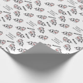 かわいい白黒カウファーム動物気持ち ラッピングペーパー (角)