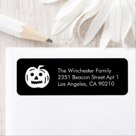 かわいい白黒カボチャおもしろいハロウィンアドレス ラベル