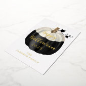 かわいい白黒カボチャハッピーハローウィン金ゴールド 箔シーズンカード (回転した状態)