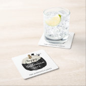 かわいい白黒カボチャハッピーハローウィン2022 スクエアペーパーコースター (インサイチュ)