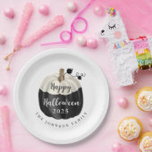 かわいい白黒カボチャハッピーハローウィン2022 ペーパープレート (パーティー)