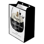 かわいい白黒カボチャハッピーハローウィン2022 ミディアムペーパーバッグ (裏面アングル)