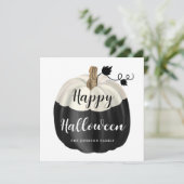 かわいい白黒カボチャハッピーハローウィン カード (スタンド正面)