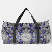 かわいい白黒カラフルネオンスカル ダッフルバッグ (裏面)