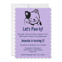 かわいい白黒キティ猫なびく – 誕生日