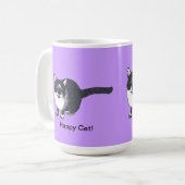 かわいい白黒キャットインポインティリズムハッピーマグス コーヒーマグカップ (正面左)