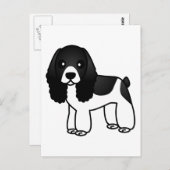 かわいい白黒コッカースパニエル犬漫画 ポストカード (正面/裏面)