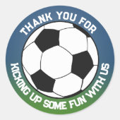 かわいい白黒サッカーサッカーテーマ誕生日 ラウンドシール (正面)