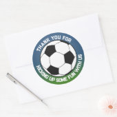 かわいい白黒サッカーサッカーテーマ誕生日 ラウンドシール (封筒)