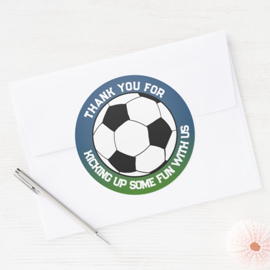かわいい白黒サッカーサッカーテーマ誕生日 ラウンドシール (封筒)