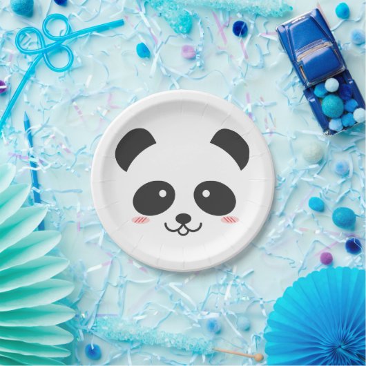 かわいい白黒シンプルかわいいパンダベア ペーパープレート (パーティー)