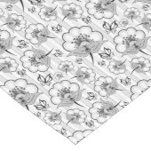 かわいい白黒シームレスな花のパターン ロングテーブルランナー (コーナー)