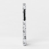 かわいい白黒シームレスな花のパターン Case-Mate iPhoneケース (裏面/左)