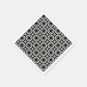 かわいい白黒ジグザグ円デザイン スタンダードカクテルナプキン (角)