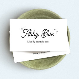 かわいい白黒スクリプトフォント星 名刺