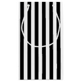 かわいい白黒ストライプ スモールペーパーバッグ (裏面)