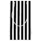 かわいい白黒ストライプ スモールペーパーバッグ (正面)