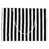 かわいい白黒ストライプ ラージペーパーバッグ (裏面)