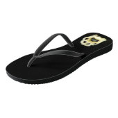 かわいい白黒ネコの前足 ビーチサンダル (アングル)