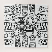 かわいい白黒ネコの母と猫の手足 ジグソーパズル (横)