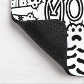 かわいい白黒ネコの母と猫の手足 マウスパッド (コーナー)