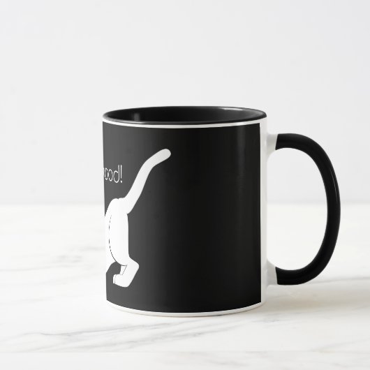 かわいい白黒ネコ科のよい猫の伸張 マグカップ (右)