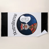 かわいい白黒ノストラダムスラマプールパーティー ビーチタオル (正面)