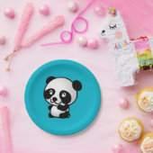 かわいい白黒ハッピーパンダ ペーパープレート (パーティー)
