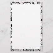 かわいい白黒ハートパターン 便箋 (正面)