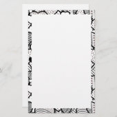 かわいい白黒ハートパターン 便箋 (正面/裏面)