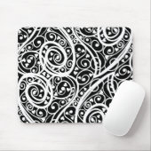 かわいい白黒ハートラブバックグラウンドデザインロン マウスパッド (マウス)