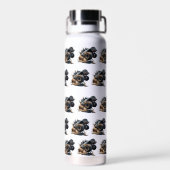 かわいい白黒パワーレースモンスタートラック ウォーターボトル (背面)