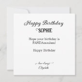 かわいい白黒パンダをテーマにした子供の誕生日 カード (裏面)