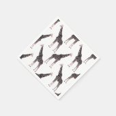 かわいい白黒ピンクキリン スタンダードカクテルナプキン (角)