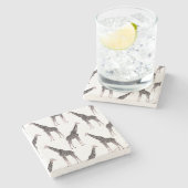 かわいい白黒ピンクキリン ストーンコースター (横)