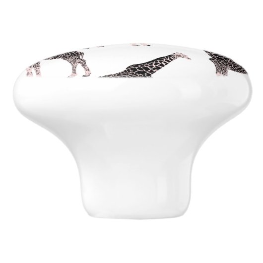 かわいい白黒ピンクキリン セラミックノブ (側面)