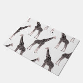 かわいい白黒ピンクキリン ドアマット (アングル)